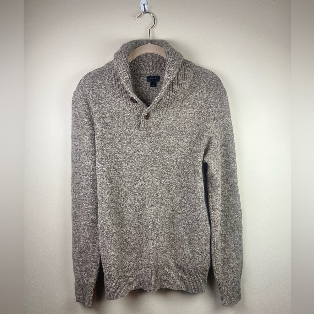 J Crew 100% Lambswool Shawl Collar Sweater Size Small